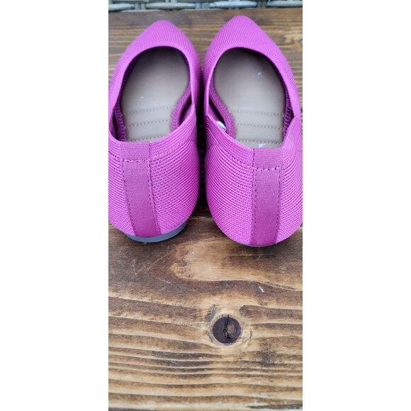 Cynthia Rowley Pink Pointed Toe Flats Shoes Recycled Fabric Size 6.5 - Picture 8 of 13
